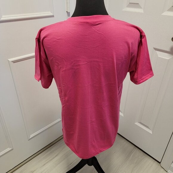 3 Three Breast cancer Pink Ribbon Short sleeve Shirts semi fitted Size Large - Picture 14 of 14